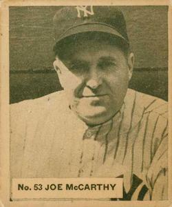 1936 World Wide Gum (V355) #53 Joe McCarthy Front