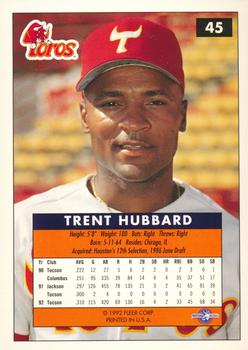 1992-93 Fleer Excel #45 Trent Hubbard Back