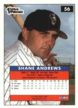 1992-93 Fleer Excel #56 Shane Andrews Back