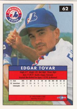 1992-93 Fleer Excel #62 Edgar Tovar Back