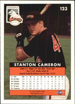 1992-93 Fleer Excel #123 Stanton Cameron Back