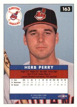 1992-93 Fleer Excel #163 Herb Perry Back