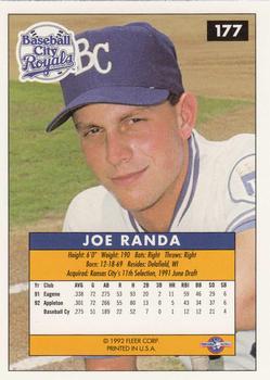 1992-93 Fleer Excel #177 Joe Randa Back