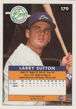 1992-93 Fleer Excel #179 Larry Sutton Back