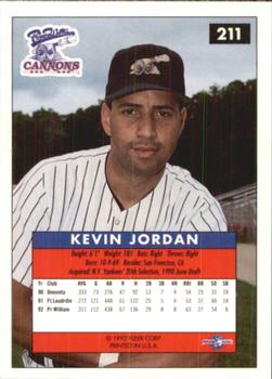 1992-93 Fleer Excel #211 Kevin Jordan Back