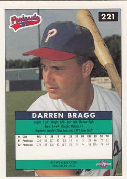1992-93 Fleer Excel #221 Darren Bragg Back