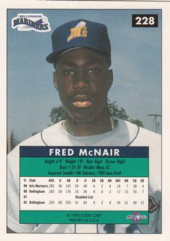 1992-93 Fleer Excel #228 Fred McNair Back