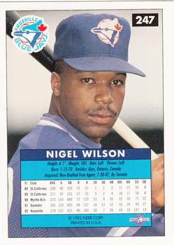 1992-93 Fleer Excel #247 <b>Nigel Wilson</b> Back - 62687-3996527Bk