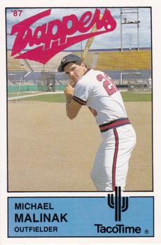 1987 TacoTime Salt Lake Trappers #2 Michael Malinak Front