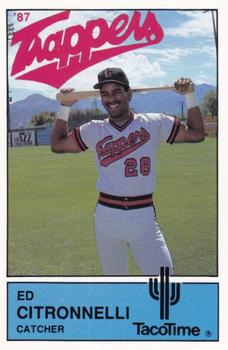 1987 TacoTime Salt Lake Trappers #13 Ed Citronnelli Front