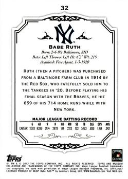 2012 Topps Museum Collection #32 Babe Ruth Back