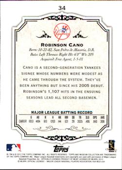 2012 Topps Museum Collection #34 Robinson Cano Back
