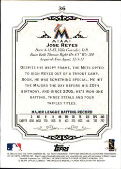 2012 Topps Museum Collection #36 Jose Reyes Back