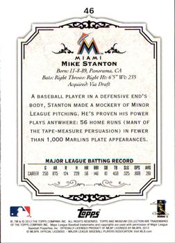 2012 Topps Museum Collection #46 Mike Stanton Back