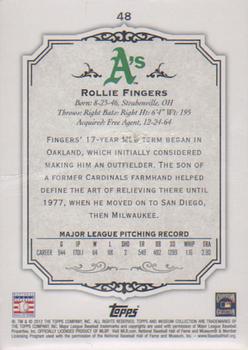 2012 Topps Museum Collection #48 Rollie Fingers Back