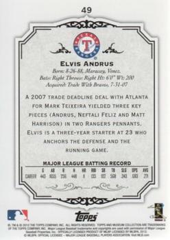 2012 Topps Museum Collection #49 Elvis Andrus Back