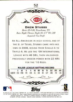 2012 Topps Museum Collection #52 Drew Stubbs Back