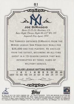 2012 Topps Museum Collection #81 Joe DiMaggio Back