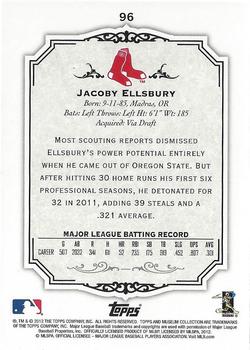 2012 Topps Museum Collection #96 Jacoby Ellsbury Back