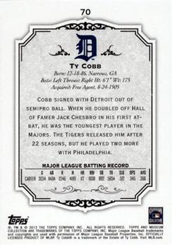 2012 Topps Museum Collection #70 Ty Cobb Back