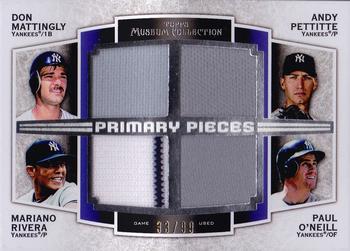 2012 Topps Museum Collection - Primary Pieces 4-Player Quad Relics #PPFQR-MPRO Don Mattingly / Andy Pettitte / Mariano Rivera / Paul O'Neill Front