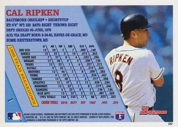1996 Bowman #1 Cal Ripken Back