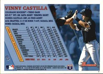 1996 Bowman #60 Vinny Castilla Back