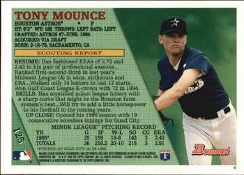 1996 Bowman #125 Tony Mounce Back