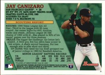 1996 Bowman #126 Jay Canizaro Back