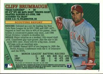 1996 Bowman #156 Cliff Brumbaugh Back