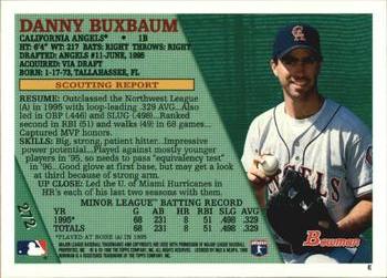 1996 Bowman #272 Danny Buxbaum Back