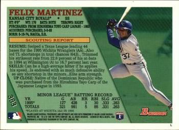 1996 Bowman #383 Felix Martinez Back