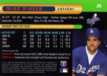 1996 Bowman's Best #26 Mike Piazza Back