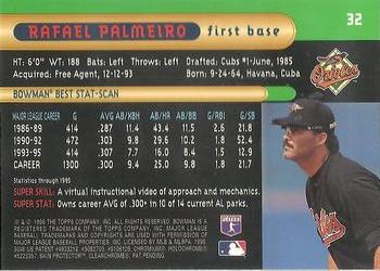 1996 Bowman's Best #32 Rafael Palmeiro Back