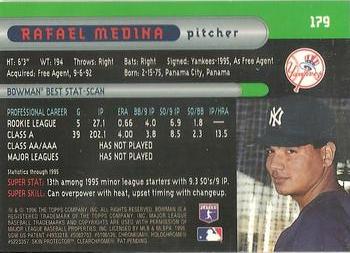 1996 Bowman's Best #179 Rafael Medina Back