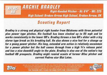 2011 Bowman Draft Picks & Prospects - AFLAC All-American Classic Autographs #AFLAC-AB Archie Bradley Back