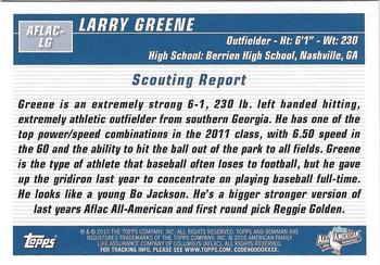 2011 Bowman Draft Picks & Prospects - AFLAC All-American Classic Autographs #AFLAC-LG Larry Greene Back