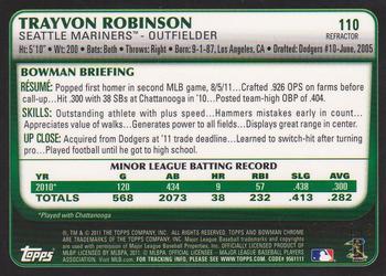 2011 Bowman Draft Picks & Prospects - Chrome Blue Refractors #110 Trayvon Robinson Back