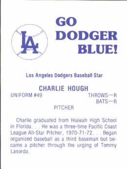 1979 Los Angeles Dodgers Go Dodger Blue! #NNO Charlie Hough Back