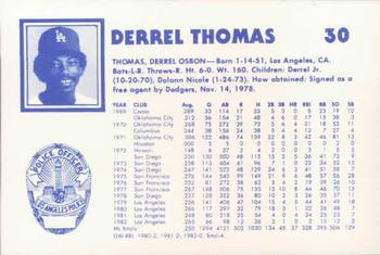 1983 Los Angeles Dodgers Police #NNO Derrel Thomas Back