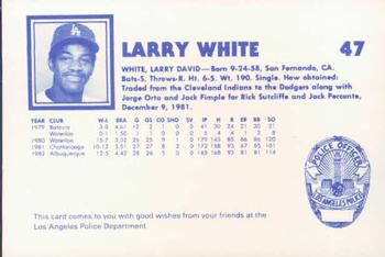 1983 Los Angeles Dodgers Police #NNO Larry White Back