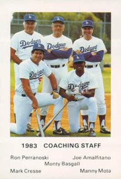 1983 Los Angeles Dodgers Police #NNO Coaches Staff ( Ron Perranoski / Monty Basgall / Joe Amalfitano / Mark Cresse / Manny Mota ) Front