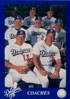 1993 Los Angeles Dodgers Police #NNO Joe Amalfitano / Ron Perranoski / Ben Hines / Manny Mota / Mark Cresse / Joe Ferguson / Ron Roenicke / Tommy Lasorda Front