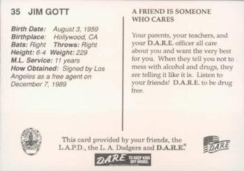 1993 Los Angeles Dodgers Police #NNO Jim Gott Back