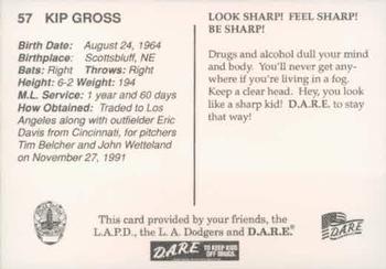1993 Los Angeles Dodgers Police #NNO Kip Gross Back