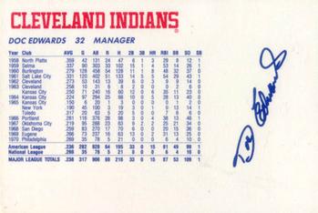 1989 Cleveland Indians The Tribe #10 Doc Edwards Back