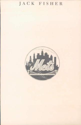 1967 B&E Color Advertising New York Mets Postcards #NNO Jack Fisher Back