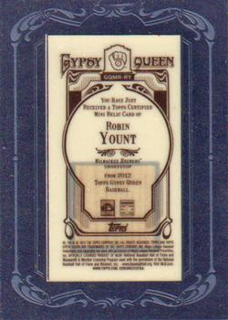 2012 Topps Gypsy Queen - Framed Mini Relics #GQMR-RY Robin Yount  Back