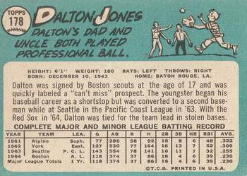 1965 Topps #178 Dalton Jones Back