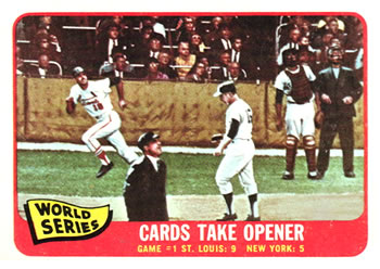 1965 Topps #132 World Series Game #1 - Cards Take Opener Front